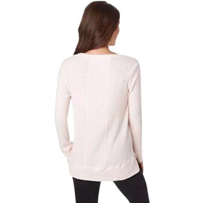 GreenTea Women's Brushed Waffle Top M - Light Pink by GreenTea - Image 2