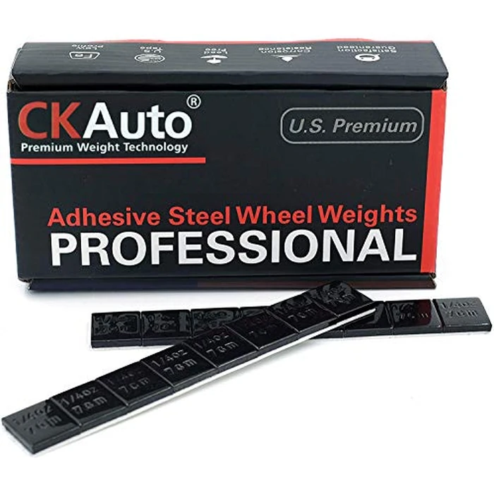 CKAuto 1/4oz, 0.25oz, Black, Adhesive Stick on Wheel Weights, EasyPeel Tape. Cars, Trucks, SUVs, Motorcycles, Low Profile, 60oz/Box, U.S. OEM Quality, (240pcs) by CKAuto - Used - Very Good condition - US$18.89