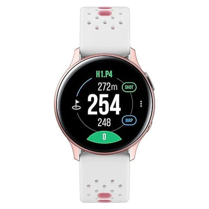 Samsung Galaxy Watch Active2 Golf Edition - 4GB - 40mm - Pink Gold Aluminum Case with White Fluoroelastomer Fluoroelastomer Strap by Samsung - Refurbished - Excellent condition