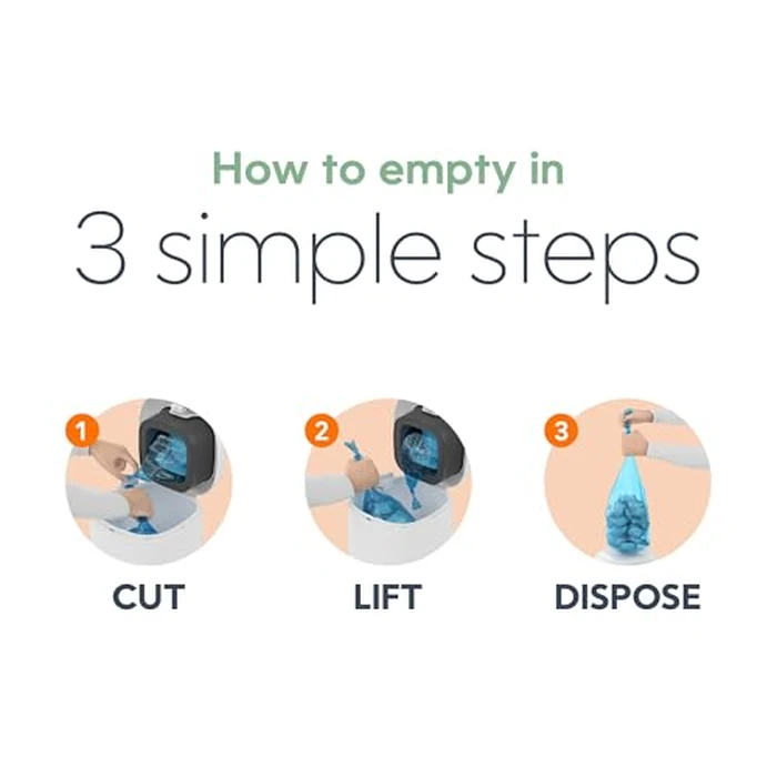 Diaper Genie Classic Diaper Pail Gift Set | Push-N-Lock Odor Control | Includes Starter Refill and Jumbo+ Refill | Holds up to 1,245 Newborn Diapers | Baby Registry Must-Have by Diaper Genie - Image 3