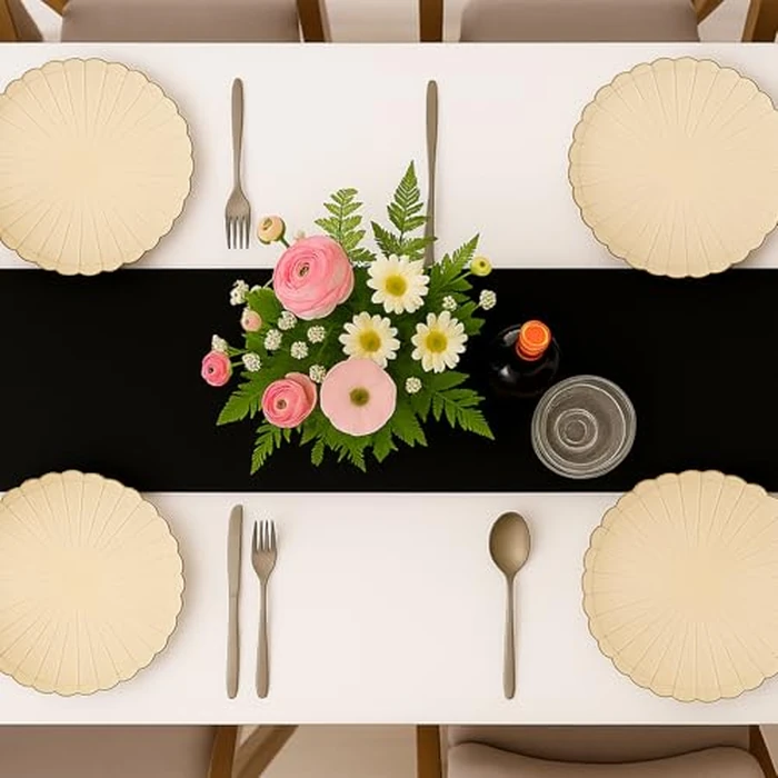 Q&J Fabric Co 12 Packs Satin Black Table Runner Festive Gifts, 12x108 Inches Long, Silk-Like Smooth Satin Table Decor for Christmas Thanksgiving Wedding Birthday Party Banquets Decorations by Q&J FABRIC CO. - Image 7