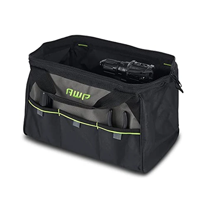 AWP Premium Tool Bag Durable Tool Tote Water-Resistant Organizer for Professionals and Contractors, Black, 15" | 1L-20015 by AWP - Image 4