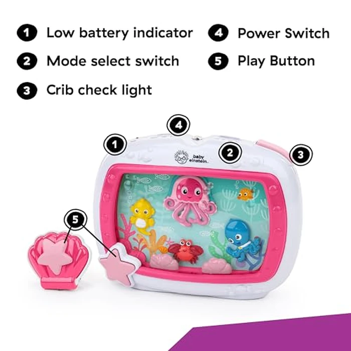 Baby Einstein Sea Dreams Soother Musical Crib Toy and Sound Machine, Pink, Newborn and up by Baby Einstein - Image 3
