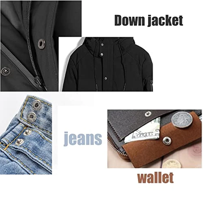 50 Set Pale Gold Snap Fasteners Kit for Leather Metal Button Snaps Press Studs with 4 Tools (10mm Pale Gold) by PECMER - Image 4