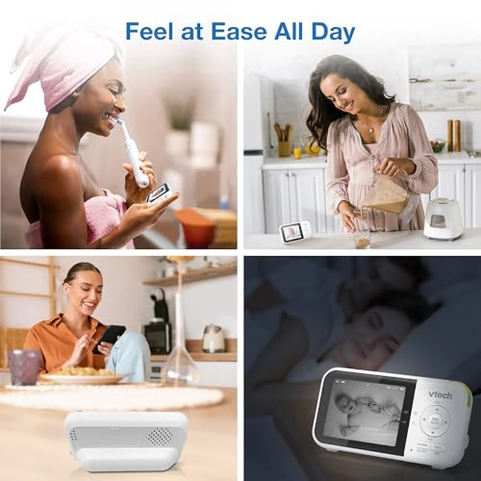 VTech VM819 Baby Monitor with Camera and Audio, 2.8” Screen Portable Baby Camera, Night Vision, 2-Way Audio, Temperature Sensor and Lullabies, Secure Transmission No WiFi, Ideal for Baby/Elderly/Pet by VTech - Image 4