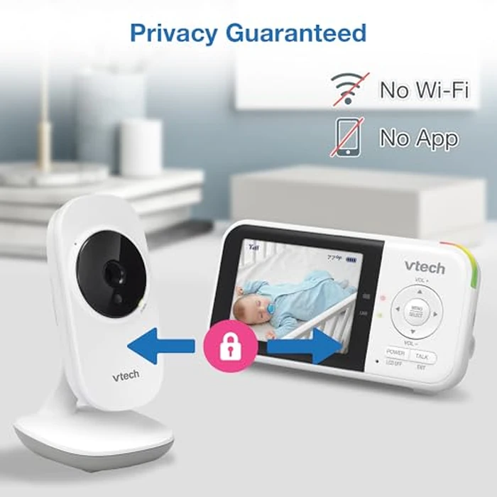 VTech VM819 Baby Monitor with Camera and Audio, 2.8” Screen Portable Baby Camera, Night Vision, 2-Way Audio, Temperature Sensor and Lullabies, Secure Transmission No WiFi, Ideal for Baby/Elderly/Pet by VTech - Image 8