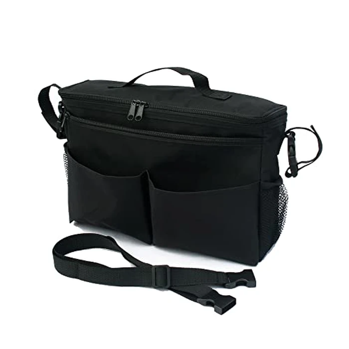 J.L. Childress Cool 'N Cargo Stroller & Wagon Cooler - Insulated Stroller Organizer Bag with Cup & Bottle Holder, Travel Accessory for Parents, Universal Fit, Large Capacity Storage Attachment - Black by J.L. Childress - Used - Like New condition