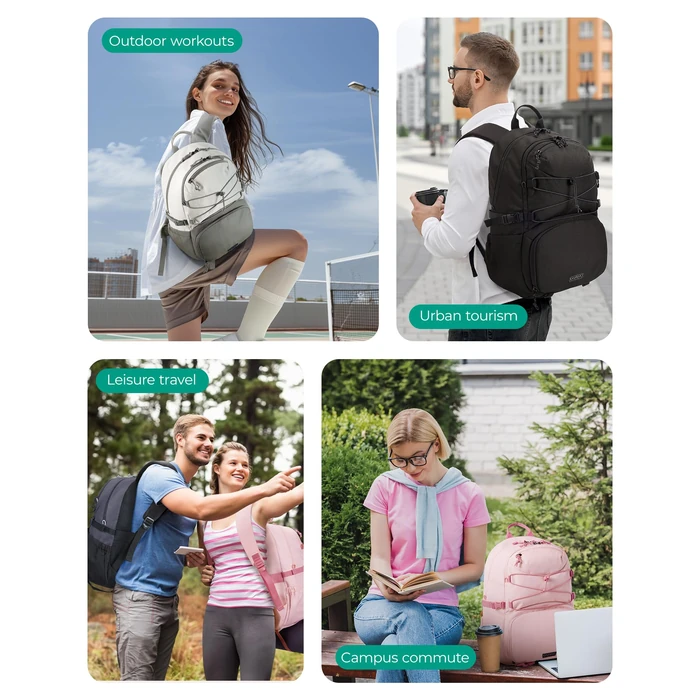 BAGSMART Gym Backpack with Shoes Compartment, Travel Backpack for Men Women, Stylish Workout Sport Bag for Yoga, Casual Weekender Carry On for Flight, College, Outdoor, Black by BAGSMART - Image 2