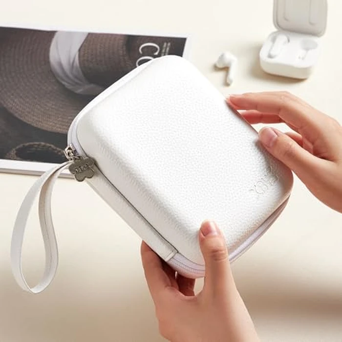 Linpr Charger Case for Macbook, Portable Tech Electronic Organizer Bag,Travel Storage Pouch for Laptop Accessories, MacBook Power Adapter, Charging Cords, USB Drives, Power Bank (White, L) by Linpr - Image 6