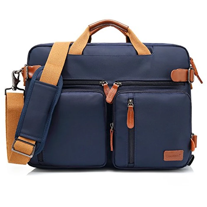 CoolBELL Convertible Backpack Messenger Bag Shoulder Bag Laptop Case Handbag Business Briefcase Multi-Functional Travel Rucksack Fits 17.3 Inch Laptop for Men/Women (Blue) by CoolBELL - Used - Like New condition - US$36.34