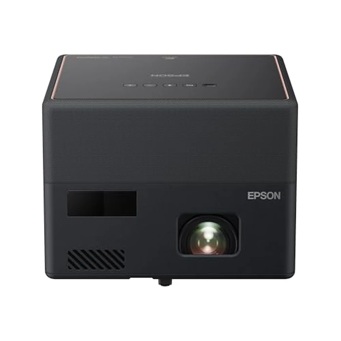 Epson EpiqVision Mini EF12 Smart Streaming Laser Projector, HDR, Android TV, Movies, Family Gaming, Portable, sound by Yamaha, 3LCD, Full HD 1080p, 1000 lumens Color & White Brightness Bluetooth Black by Epson - Used - Very Good condition