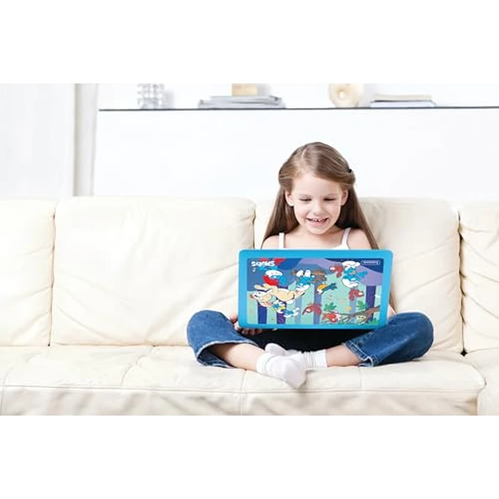Lexibook, The Smurfs, Bilingual Spanish/English Educational Computer, Toy for Children with 124 Language, Writing, Maths, Logic, Music Activities and Games, Blue, JC598SFi2 by LEXiBOOK - Image 4