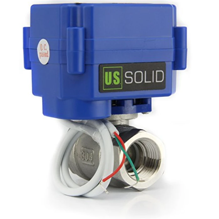 U.S. Solid Motorized Ball Valve- 1/2" NSF Certified 304SS Ball Valve with Full Port, 9-24V DC and 2 Wire Reverse Polarity Normally Closed by U.S. Solid - Image 2