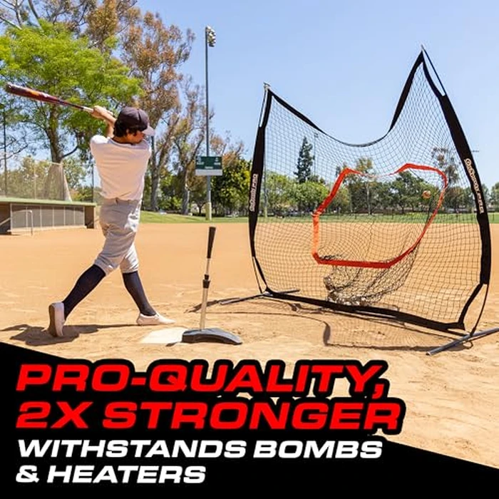 GoSports 7 ft x 7 ft Baseball & Softball Practice Hitting & Pitching Net with Bow Type Frame, Carry Bag and Strike Zone, Great for All Skill Levels by GoSports - Image 2