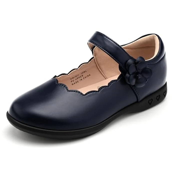 Stelle Girls Mary Jane Shoes Black School Uniform Flats Dress Shoes Oxford Church Music Recitals(Little/Big Kids)(Navy,3ML) by Stelle - Image 1