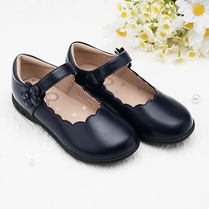 Stelle Girls Mary Jane Shoes Black School Uniform Flats Dress Shoes Oxford Church Music Recitals(Little/Big Kids)(Navy,3ML) by Stelle - Image 7