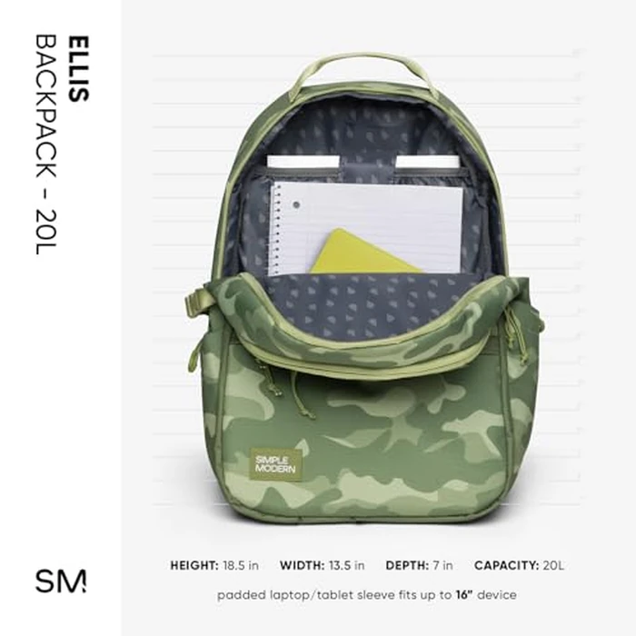 Simple Modern Ellis Backpack for School | Medium 20L Elementary Middle and High School Bookbag for Kids and Teens | Girls and Boys | Cream Florals by Simple Modern - Image 3