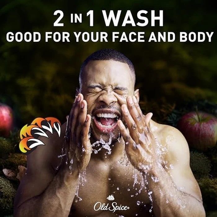 Old Spice Cleansing Body Wash for Men, 3X Defense, 24/7 Shower Fresh with Lasting Scent, 2-in-1 Body & Face Wash, Bearglove with Crisp Orchard Scent, 24 oz (Pack of 4) by Old Spice - Image 3