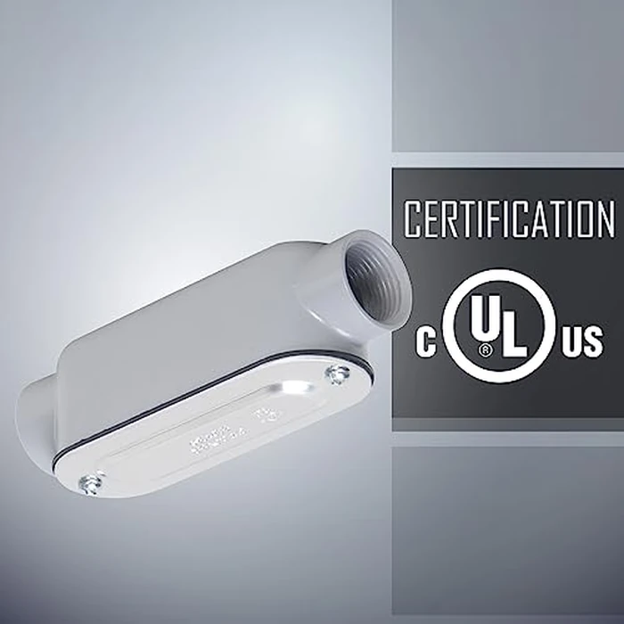 TayMac RLC125 Threaded C Type Conduit Body, Die Cast Aluminum, Stamped Steel Cover, 1 4-Inch , Gray by TayMac - Image 3