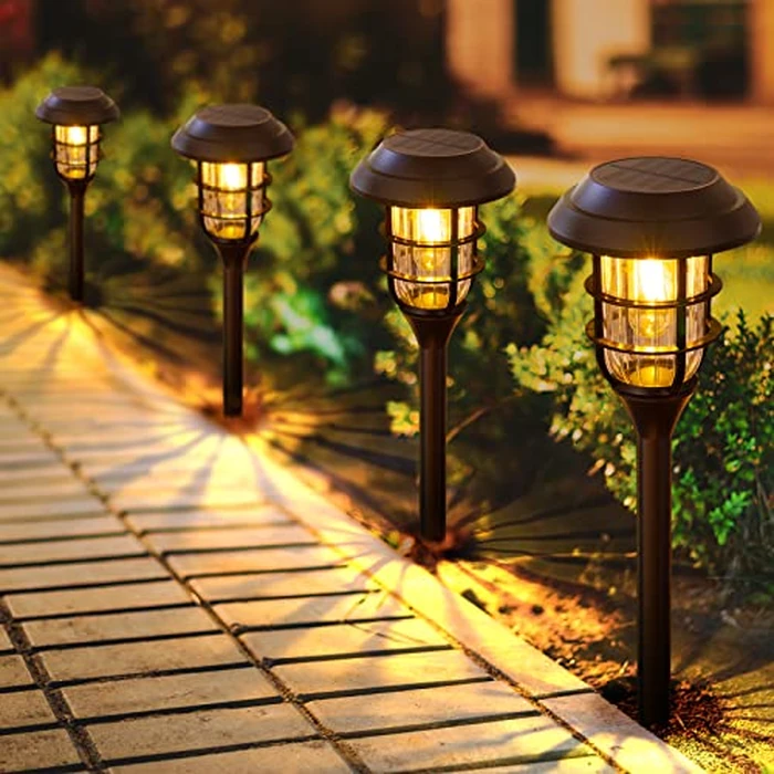 LETMY Solar Pathway Lights Outdoor, 8 Pack Bright Solar Lights Outdoor, IP66 Waterproof Auto On/Off Solar Garden Lights Solar Powered Landscape Lighting for Yard Patio Walkway Driveway Pathway - Black by LETMY - Image 1