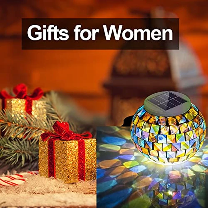 Aukora Color Changing Solar Powered Glass Ball Garden Lights, Table Lamps Waterproof Night Light for Patio, Party, Yard, Room, Bar, Wine Cabinet, Outdoor/Indoor Decorations, Ideal Gift(Mosaic Glass) by Aukora - Image 7