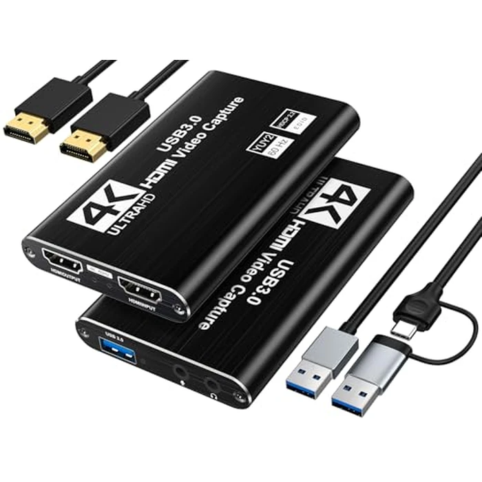 XIIXMASK Video Capture Card, USB 3.0 Capture Card 4K HDMI Loop-Out, 1080P 60FPS/2K 30FPS Video Game Capture for Works for PS5/Camera/PC by XIIXMASK - Image 1