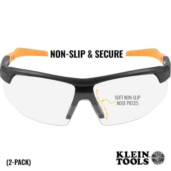 KLEIN TOOLS 60171 Safety Glasses, PPE Protective Eyewear with Semi Frame, Scratch Resistant and Anti-Fog, Clear Lens, 2-Pack by KLEIN TOOLS - Image 5