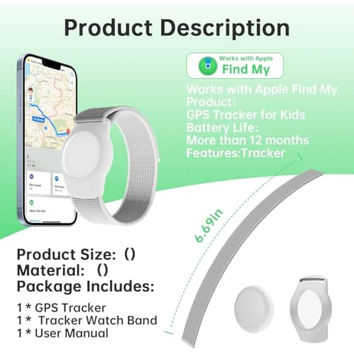 GPS Tracker for Kids, GPS Tracking Watch Band Includes Kids GPS Tracker and Adjustable Loss Prevention Wristband for Teen, Elderly, Works with Find My APP (iOS Only), Worldwide Real-Time Tracking by HONGTOP H - Image 3