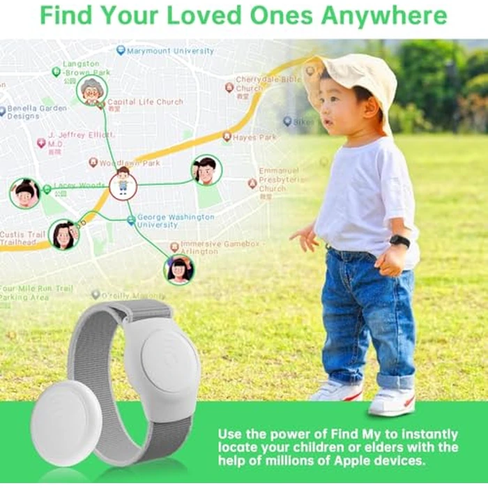 GPS Tracker for Kids, GPS Tracking Watch Band Includes Kids GPS Tracker and Adjustable Loss Prevention Wristband for Teen, Elderly, Works with Find My APP (iOS Only), Worldwide Real-Time Tracking by HONGTOP H - Image 6