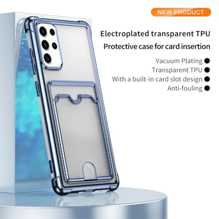 Asuwish Phone Case for Samsung Galaxy S23 Ultra 5G Cell Cover with Tempered Glass Screen Protector and Shockproof Hybrid Hard Card Holder Accessories S23Ultra 23S S 23 23Ultra 6.8 inch Women Men Blue by Asuwish - Image 3