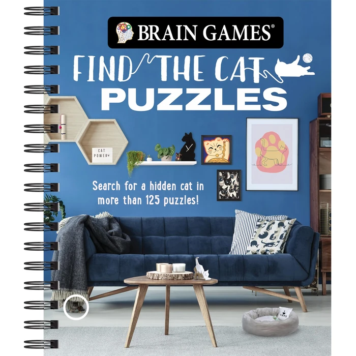 Brain Games - Find the Cat Puzzles: Search for a Hidden Cat in More Than 125 Puzzles! (Volume 3) by Publications International, Ltd. - Used - Good condition - CA$32.95