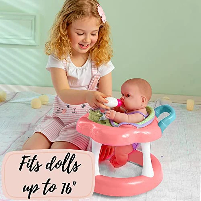 JC Toys - For Keeps Playtime! | Baby Doll Walker Gift Set | Fits Dolls up to 17" | Cloth Seat for easy use and Play Accessories | Ages 2+ by JC Toys - Image 2