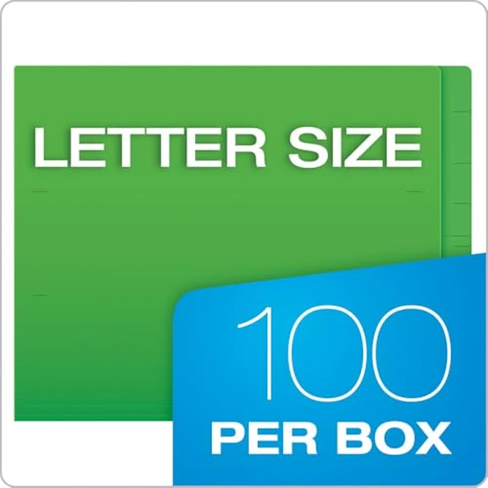 Pendaflex File Folders, Colour End Tab, Letter Size, Reinforced Full Tab, Durable Green, Ideal for Colour-Coding Open Shelf Filing, Eco-Friendly, Recycled Materials, 100 Folders/Box by Pendaflex - Image 3