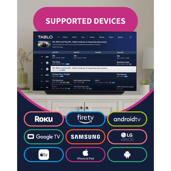 Tablo TV 4th Gen 4-Tuner Over-The-Air (OTA) DVR - Watch, Pause & Record Live TV, News, Sports & Movies Throughout Your Home Over Wi-Fi - Pairs w/Any TV Antenna - 50+ Hrs Recording - No Subscriptions by Tablo - Image 4