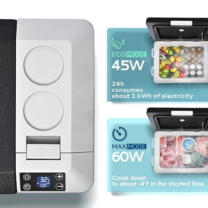 EUHOMY 12 Volt Refrigerator, 24QT(23L) Electric Cooler, Car Fridge APP Control, Car Refrigerator 12/24V DC 100-240V AC, Portable Freezer Usable Battery for Camping, Travel, Truck, Outdoor by EUHOMY - Image 3