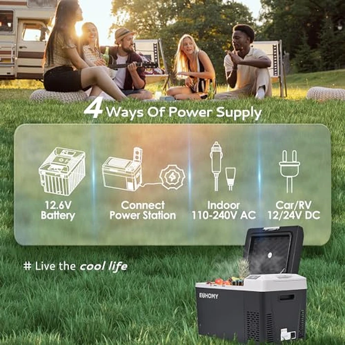 EUHOMY 12 Volt Refrigerator, 24QT(23L) Electric Cooler, Car Fridge APP Control, Car Refrigerator 12/24V DC 100-240V AC, Portable Freezer Usable Battery for Camping, Travel, Truck, Outdoor by EUHOMY - Image 5