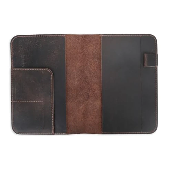 CestAntiQ, A5 Leather Journal Cover | (5.75" x 8.25") Compatible for Notebook LEUCHTTURM1917, Refillable Cahier, Moleskine Large (5" x 8.25") Inches Leather Bound Journal cover for Travelers Writers (Dark Brown) by CestAntiQ - Used - Good condition - CA$39.51
