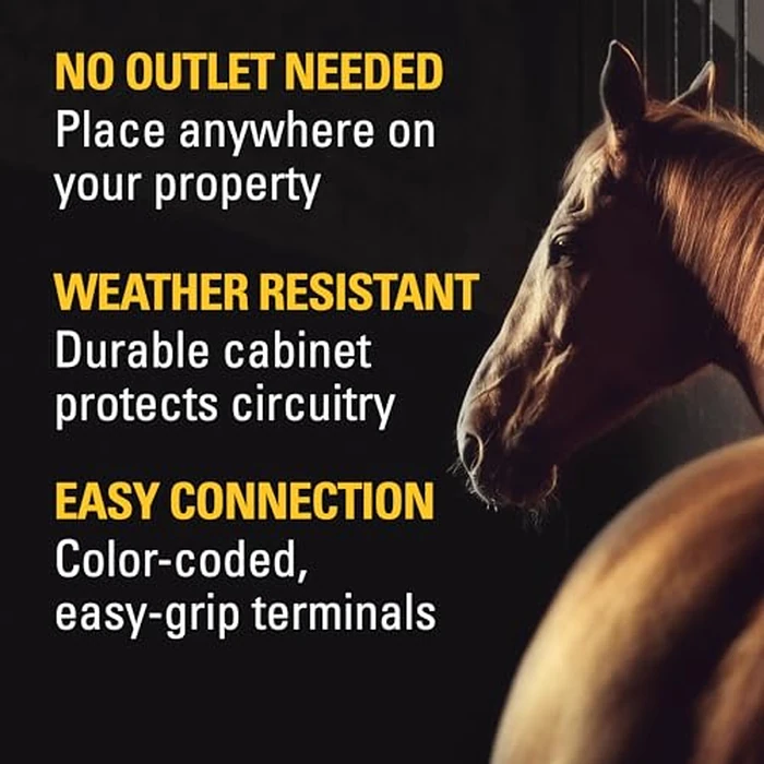 Zareba ESP5M-Z Solar Powered Electric Fence Charger - 5 Mile Lightning Electric Fence Energizer, Low Impedance, Contain Animals and Keep Out Predators, Black by Zareba - Image 4