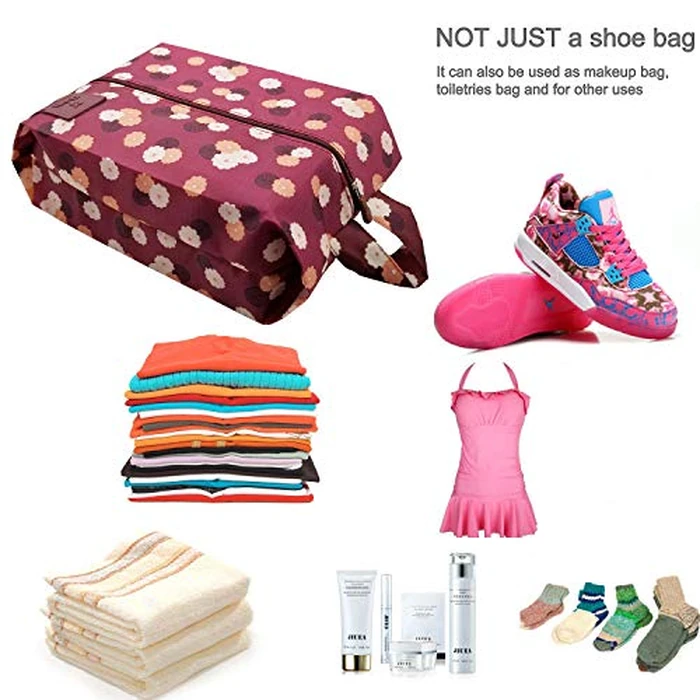 M-jump 4 Pack Travel Essentials Shoe Bags 4 Colors Fashion Shoe Bags for Men & Women Shoe Storage, Travel Accessories Vacation, Luggage Organizer Portable Shoe Pouch with Handle by M-jump - Image 3