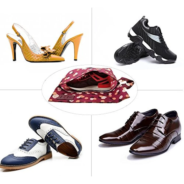 M-jump 4 Pack Travel Essentials Shoe Bags 4 Colors Fashion Shoe Bags for Men & Women Shoe Storage, Travel Accessories Vacation, Luggage Organizer Portable Shoe Pouch with Handle by M-jump - Image 4