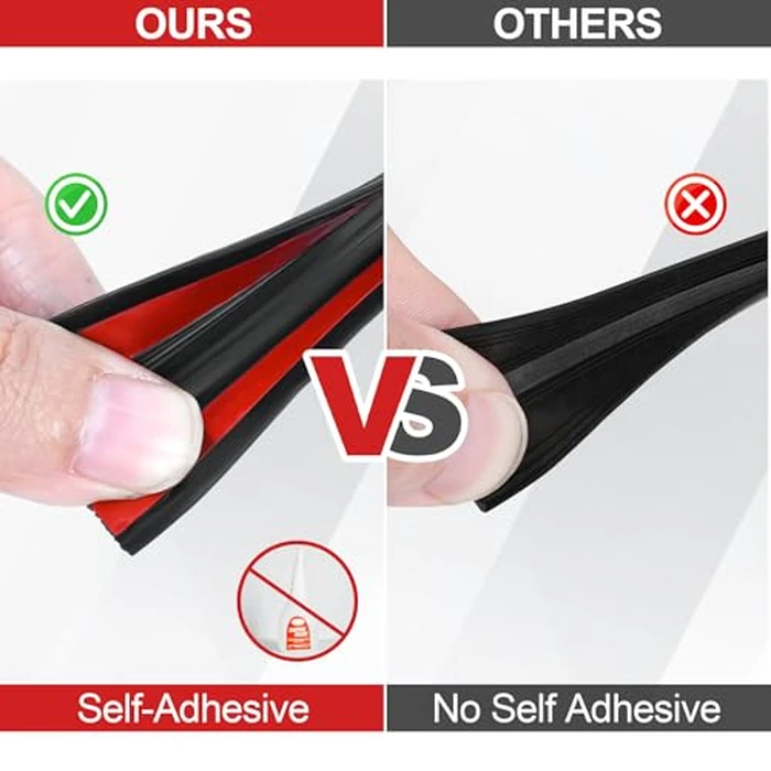 ToLanbbt Rubber Edge Trim U Channel - 1/4" Self Adhesive Sheet Metal Edge Guard Protector, EPDM Seal Strip for Car Doors, Steel Plates, Glass, Hatches, Table Corners, Fit 1/4"(6.4mm), 20Ft, Black by ToLanbbt - Image 5