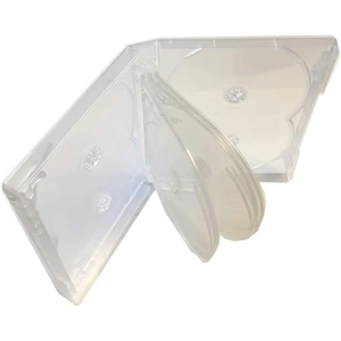 New 1 MegaDisc 25mm Clear Multi Ten Tray DVD Replacement Case Box 10 Discs Holder W Flap Tray Premium Quality by Generic - Image 2