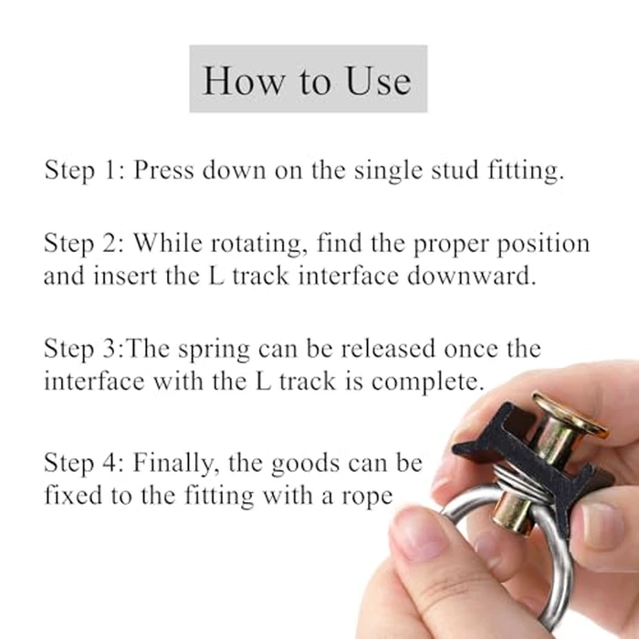 Cididu 12 Pack Single Stud Fitting for L Track, L Track Tie Down O Ring, L Track Accessories Stainless Steel, Reusable Keeper Cargo Control 360 Degree Round Ring for Airline Logistic, Easy to Use by Cididu - Image 3