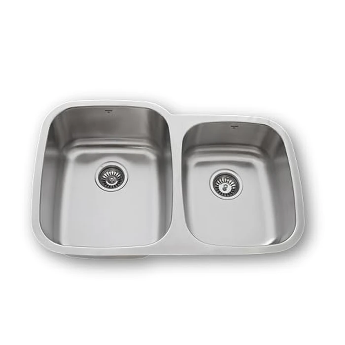 ONEX(R) Undermount Double Bowl Kitchen Sink 32"X20" -9" & 7" d Stainless Steel Uneven Sinks #OU3220-9/7 by Onex - Used - Like New condition - CA$43.91