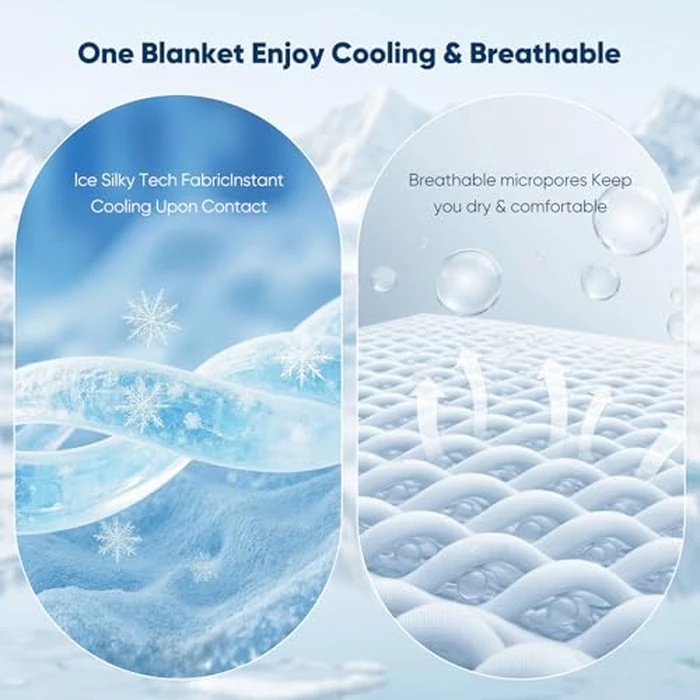 Cooling Blanket,Cool Summer Blanket Q-MAX>0.5 for Hot Sleepers Night Sweats, Lightweight Breathable Soft Double-Side Cooling Bed Blanket Throw Size, Keep Adults Cool for Bed Couch Sofa,(Black 51"x67") by Luxear - Image 3