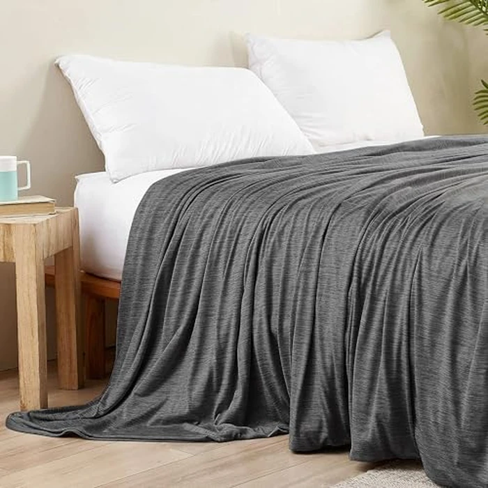 Cooling Blanket,Cool Summer Blanket Q-MAX>0.5 for Hot Sleepers Night Sweats, Lightweight Breathable Soft Double-Side Cooling Bed Blanket Throw Size, Keep Adults Cool for Bed Couch Sofa,(Black 51"x67") by Luxear - Image 7