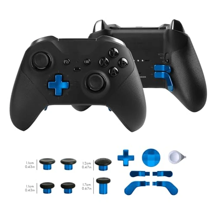 13 in 1 Metal Thumbsticks for Xbox One Elite Series 2, Elite Series 2 Core Controller Parts, Gaming Accessory Replacement, Metal Mod 6 Swap Joysticks, 4 Paddles, 2 D-Pads, 1 Tool(Plating Blue) by marspell - Image 2