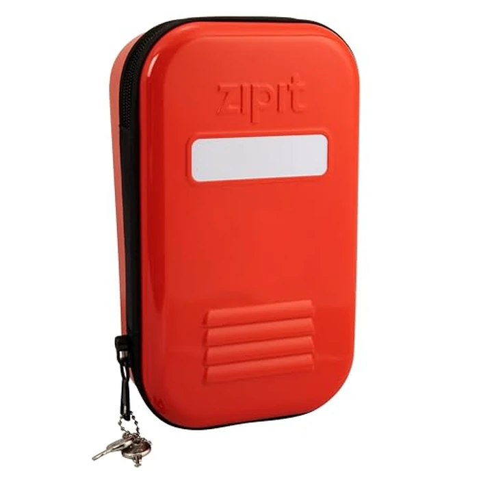 ZIPIT Lock Pencil Case for Kids | Lockable Box for School and Office | Red Pencil Box | Large Capacity Pencil Pouch (Red) by ZIPIT - Image 1