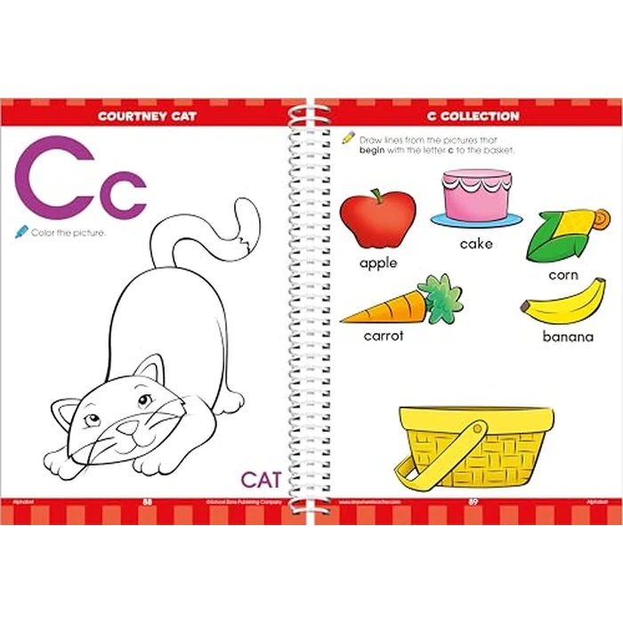 School Zone Big Preschool Workbook: 320 Spiral-Bound Pages, Pre-K, Colors, Shapes, Numbers, Early Math, Alphabet, Pre-Writing, Phonics, Following Directions, Ages 3-5 by School Zone - Used - Acceptable condition