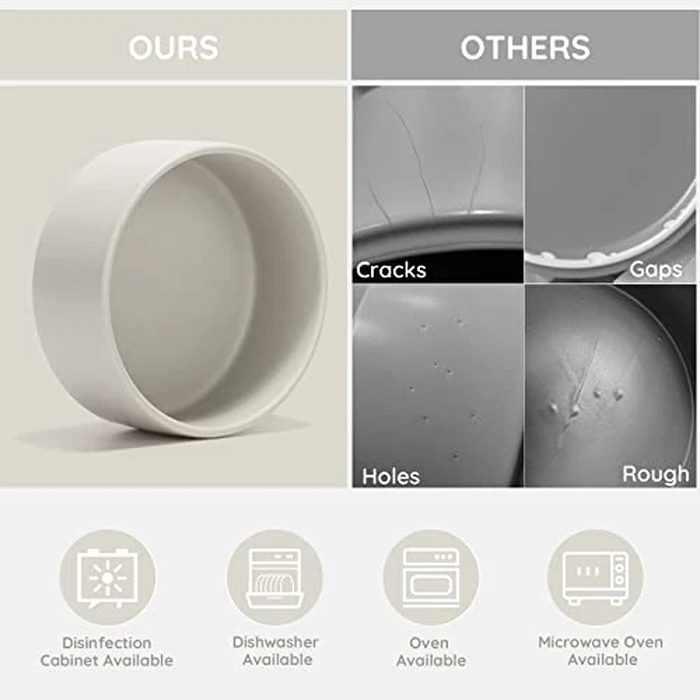 SPUNKYJUNKY Ceramic Dog and Cat Bowl with Wood Stand Non-Slip Matte Glaze Weighted Food Water Set for Cats &Small Dogs 13.5OZ by SPUNKYJUNKY - Image 5